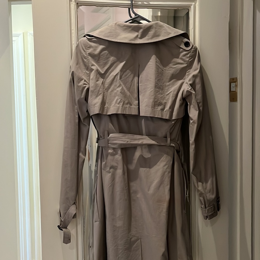 Elizabeth and James trench coat with leather detailing. - Picture 3 of 3